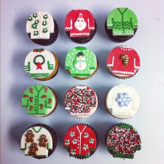 Ugly Christmas Sweater Cupcake Cake