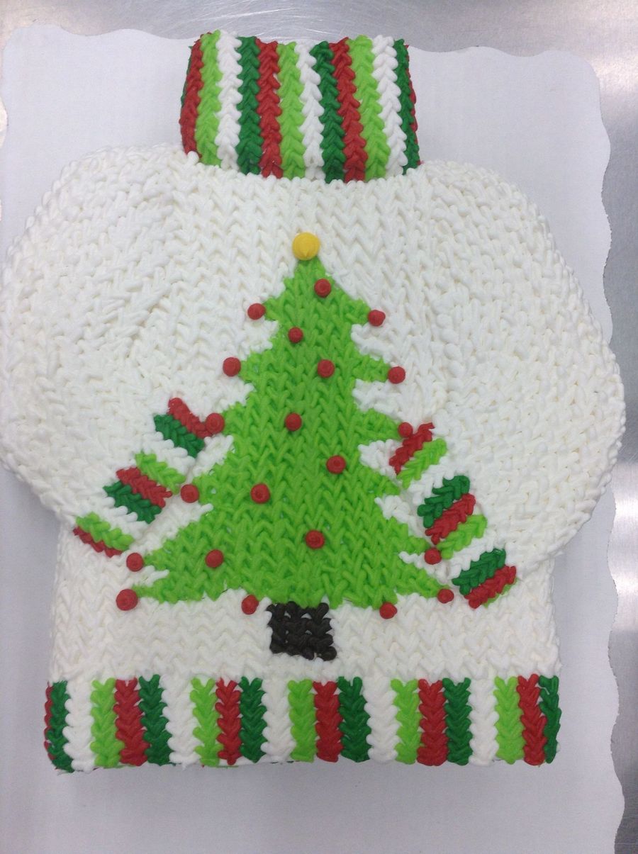 Ugly Christmas Sweater Cupcake Cake