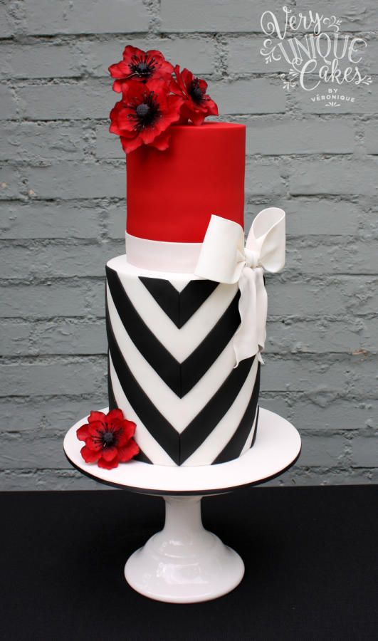 Unique Wedding Cake Red and White