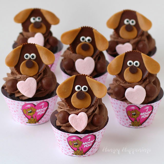 Valentine Puppy Dog Cupcakes