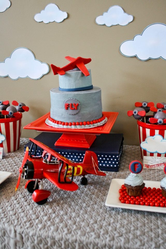 Vintage Airplane Birthday Cake