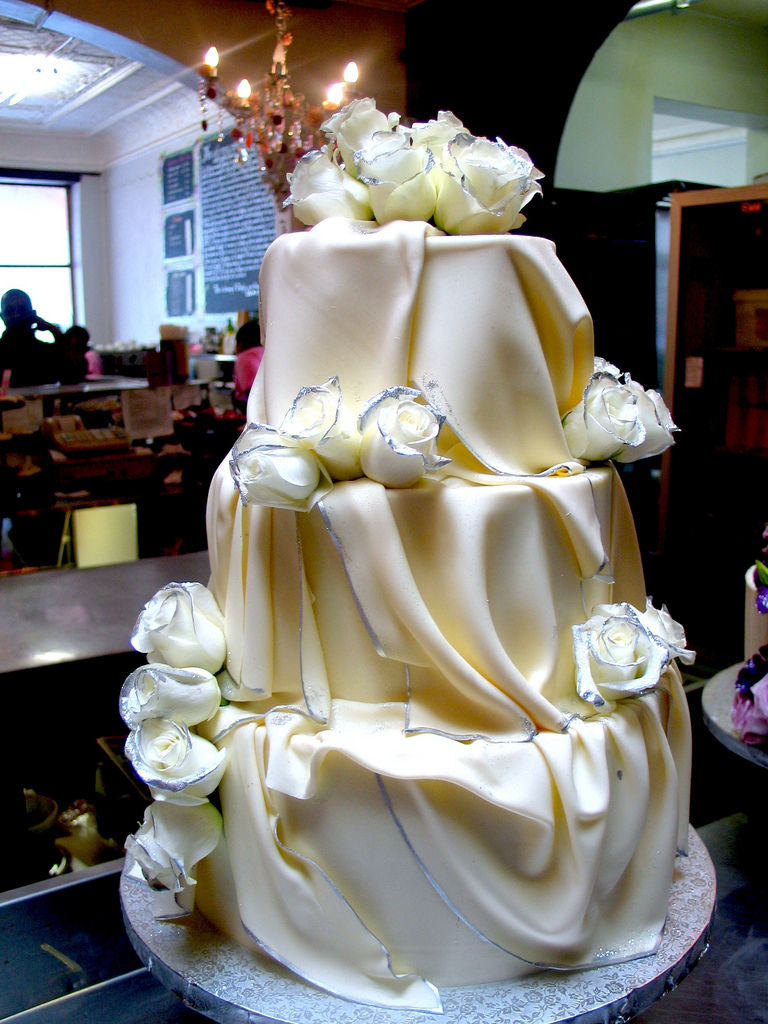 White Chocolate Wedding Cake