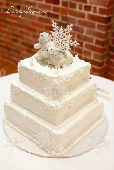 Winter Wonderland Wedding Cake