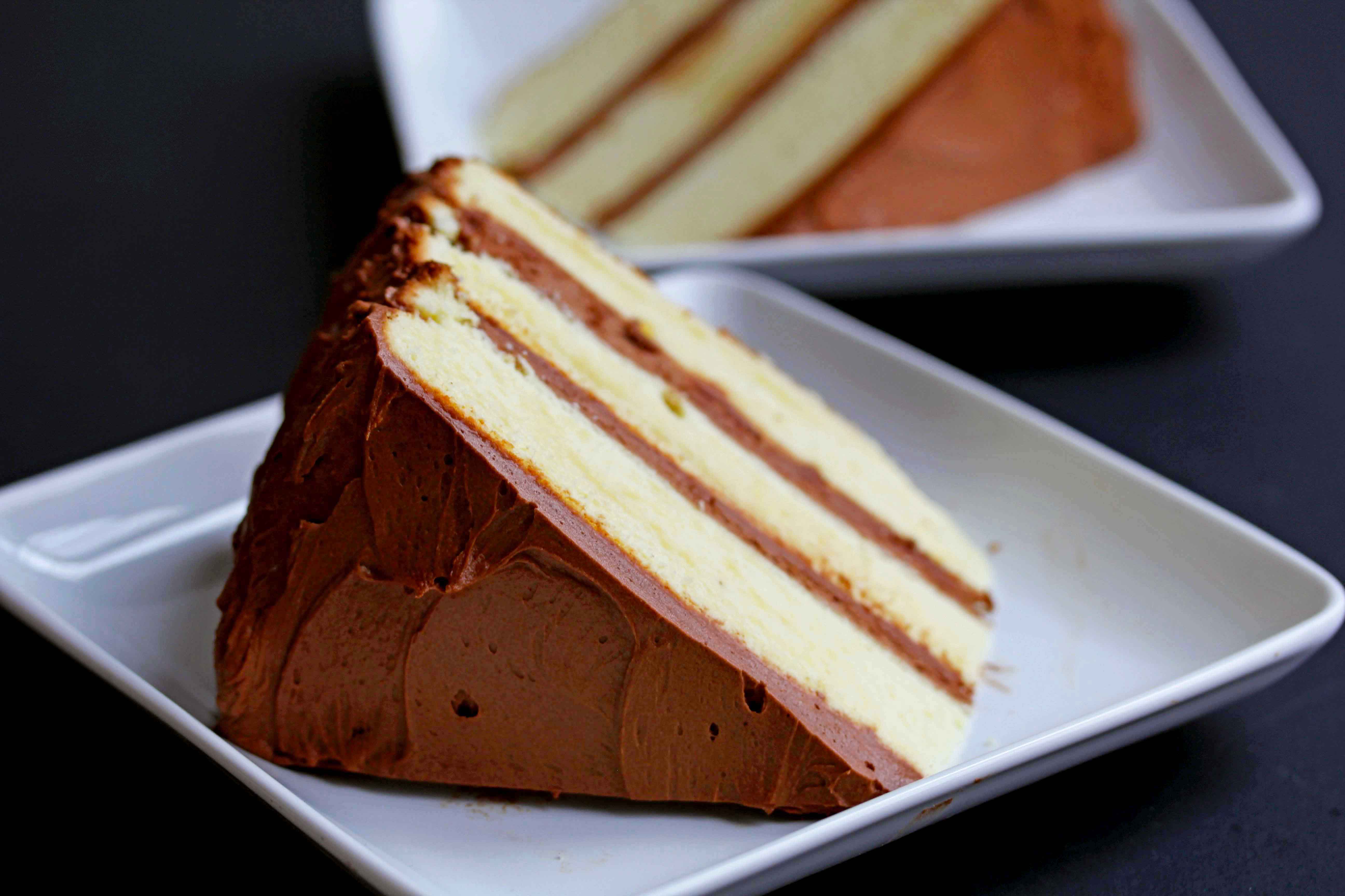 Yellow Cake with Chocolate Frosting