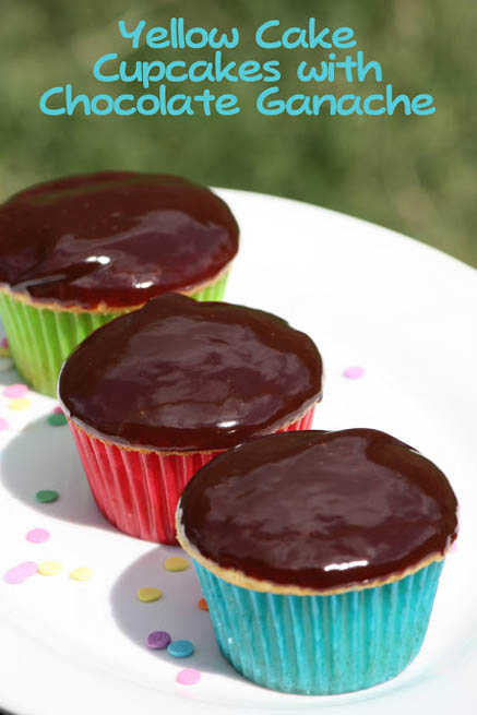 Yellow Cake with Chocolate Ganache Frosting