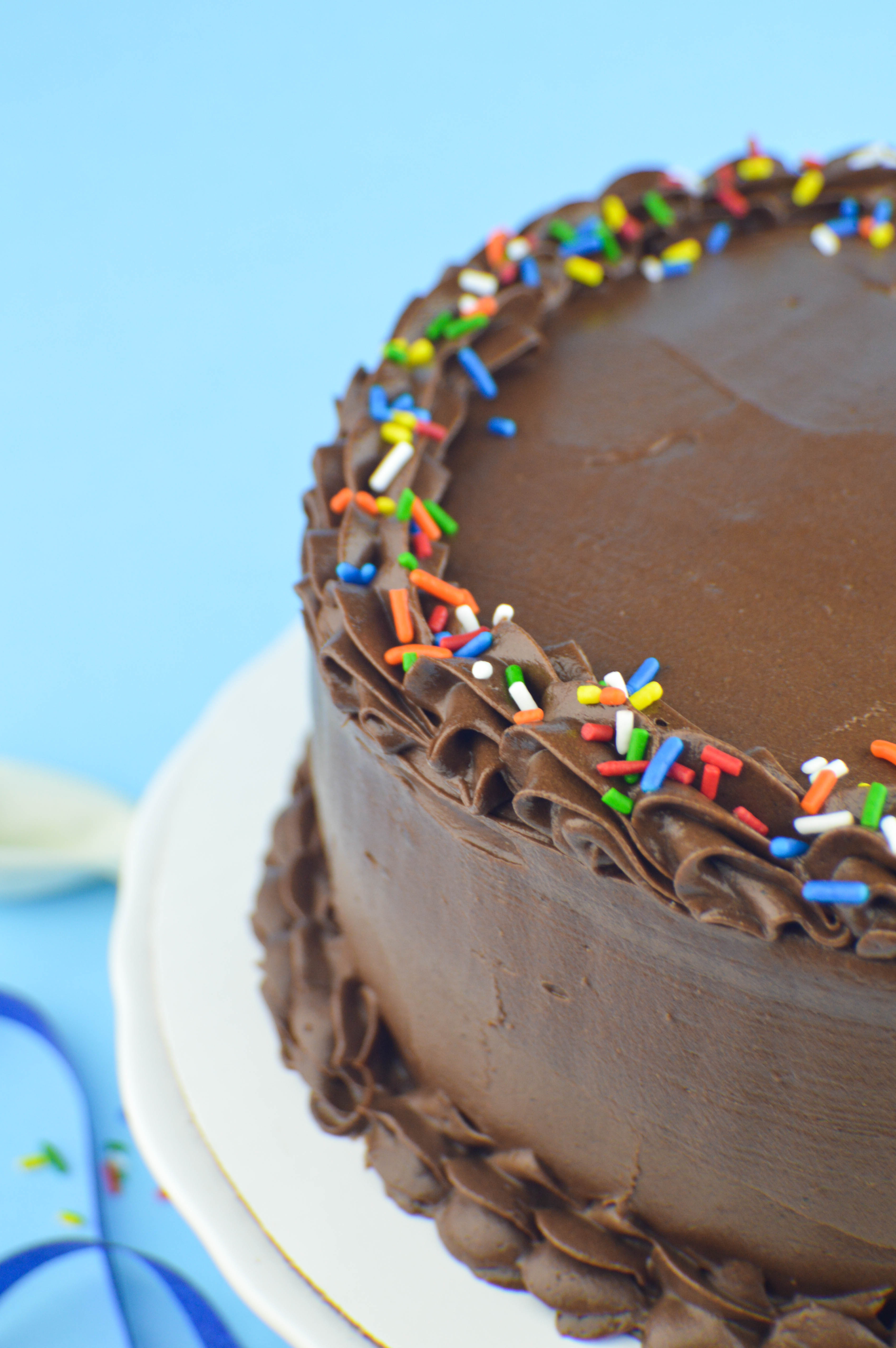 Yellow Layer Cake with Chocolate Frosting