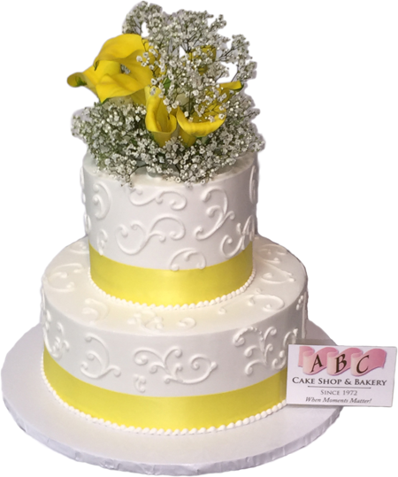 2 Tier Wedding Cakes with Flowers