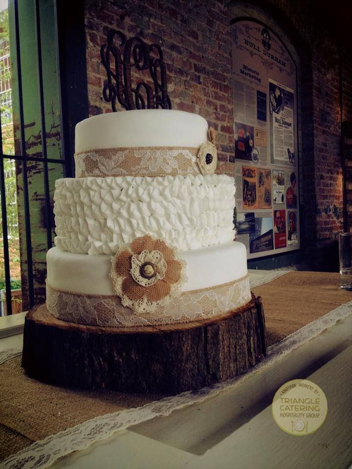 3 Tier Wedding Cake with Burlap 3 Tier Wedding Cake with Burlap