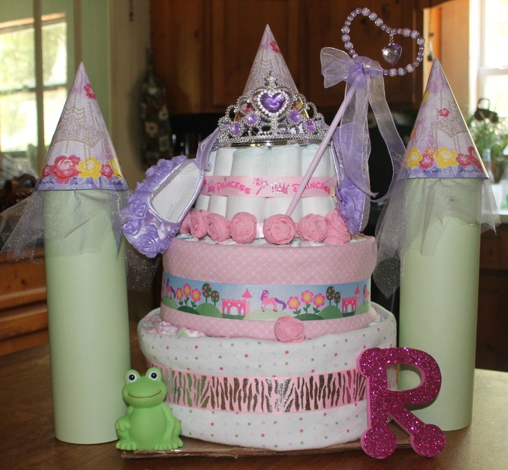Baby Shower Diaper Castle Cake