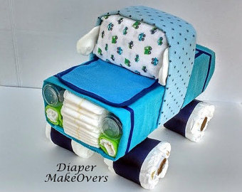 Baby Shower Diaper Truck Cake