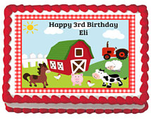 Barnyard Farm Animal Birthday Sheet Cake