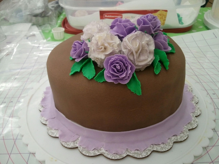 Birthday Cake with Fondant Carnations Birthday Cake with Fondant Carnations