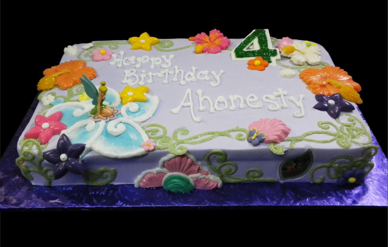 Birthday Sheet Cake with Flowers