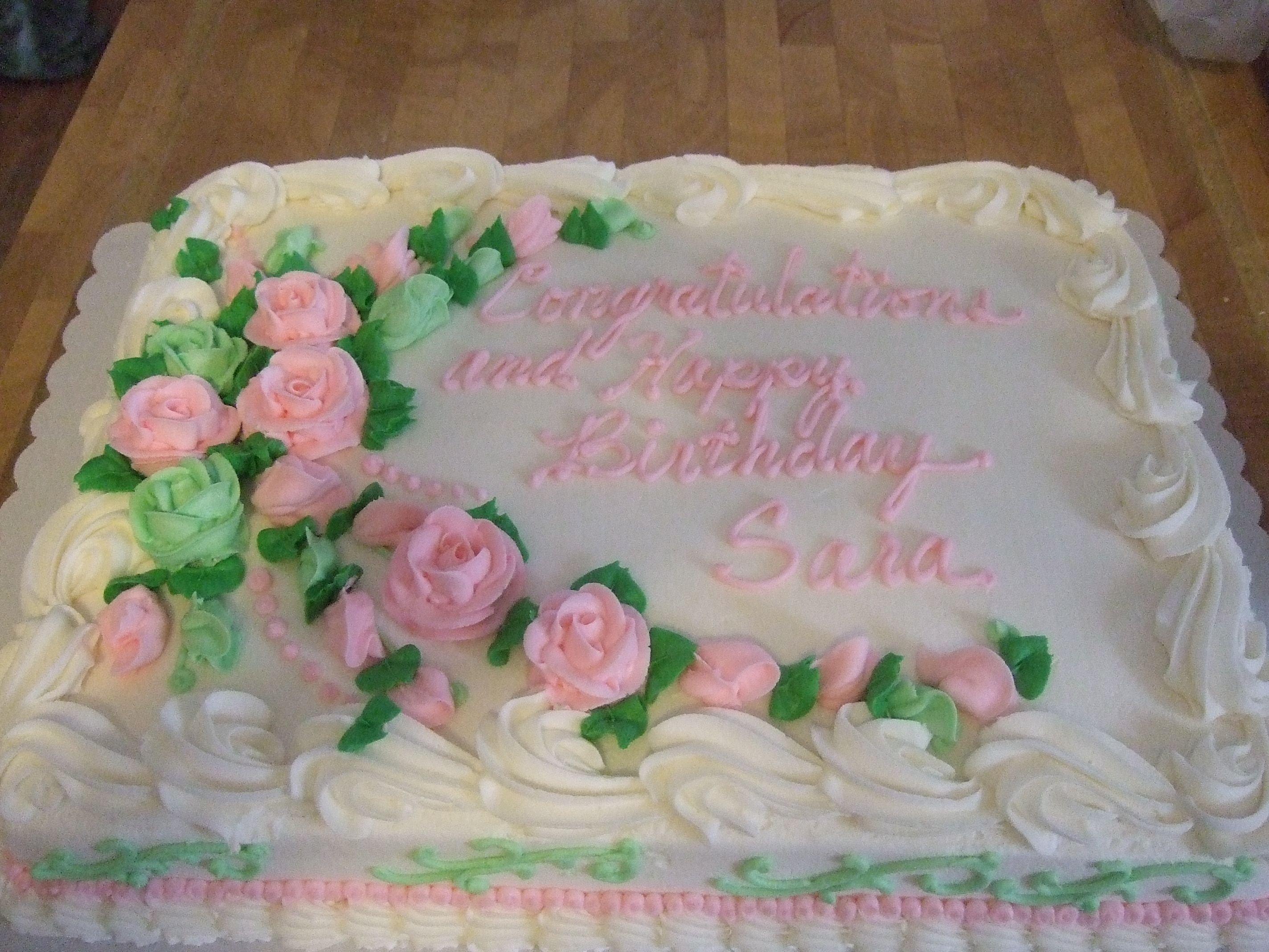 Birthday Sheet Cakes with Roses