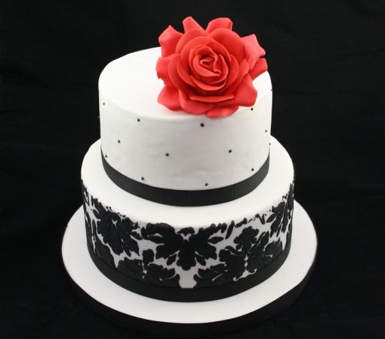 Black and White Birthday Cake