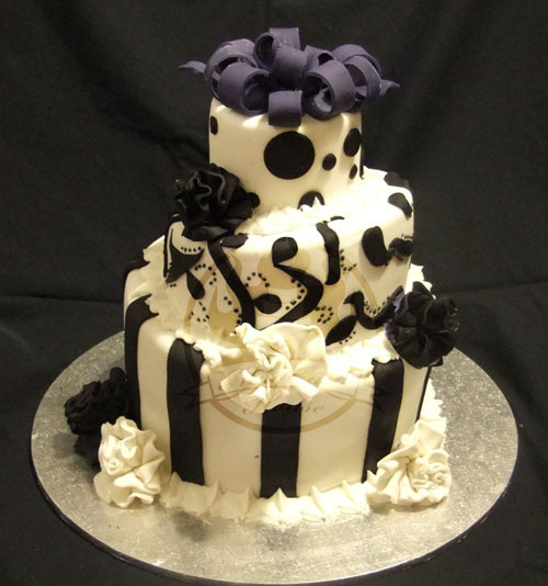 Black and White Birthday Cake