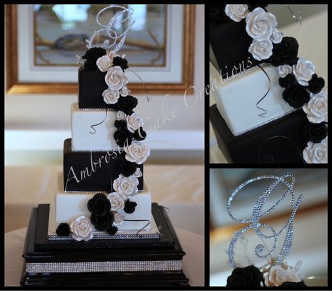 Black and White Wedding Cake