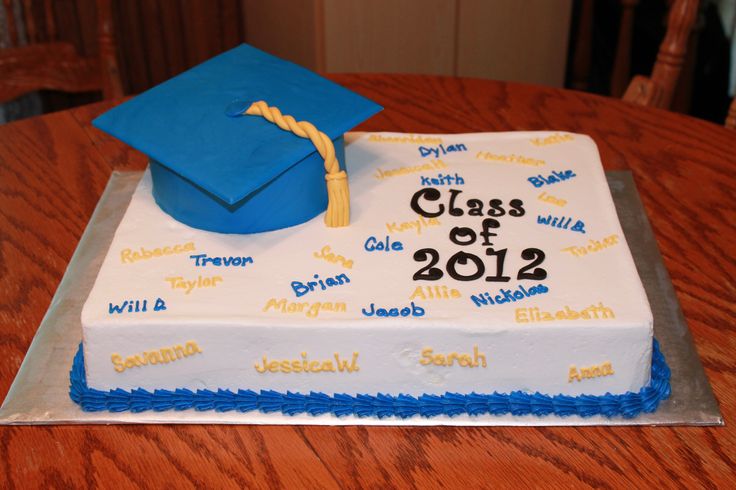 Blue and Yellow Graduation Sheet Cake Blue and Yellow Graduation Sheet Cake