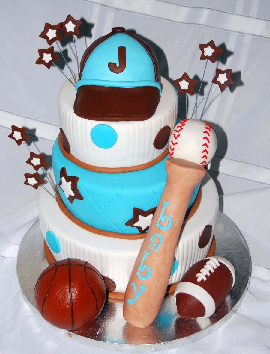 Boy Sports Theme Baby Shower Cake