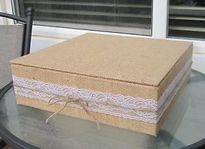Burlap and Lace Wedding Cake Stand