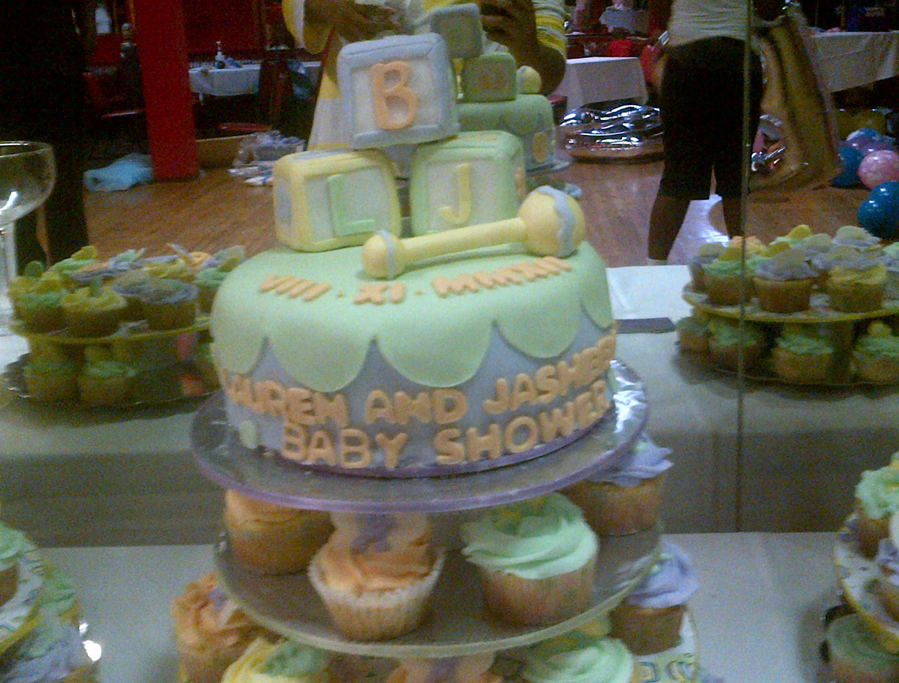 Cake Made Out of Baby Rattle Cupcakes Cake Made Out of Baby Rattle Cupcakes