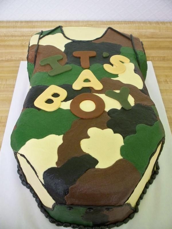 Camo Baby Shower Cake