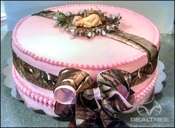 Camo Baby Shower Cake