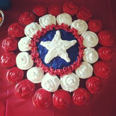Captain America Cupcake Cake