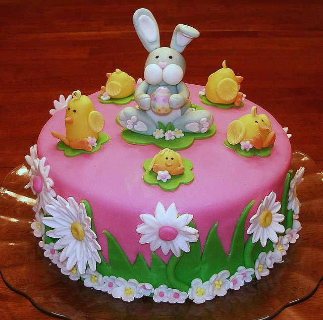 Chicks and Easter Bunny Cake