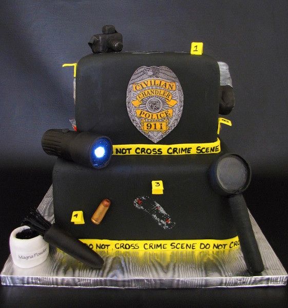 Crime Scene Graduation Cake