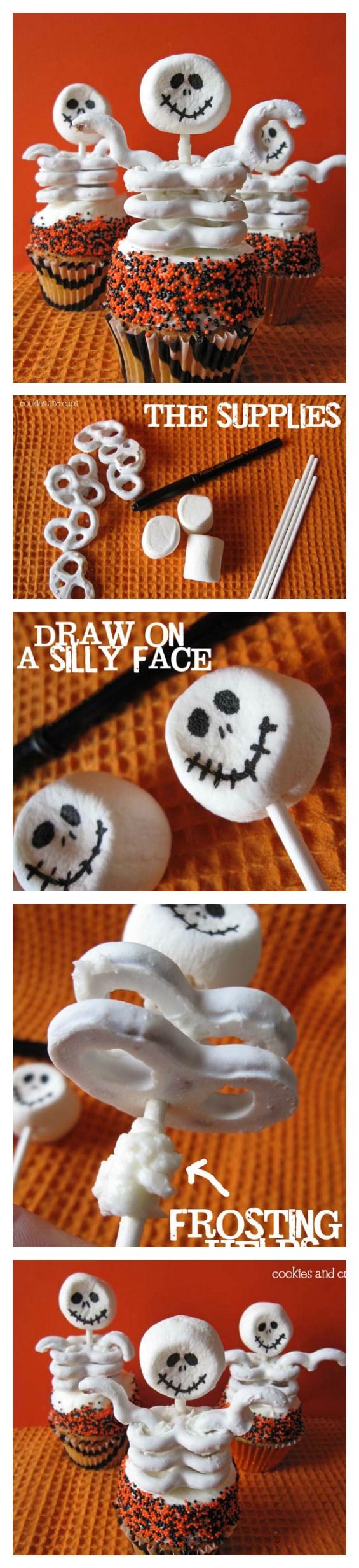 Cute Halloween Cupcakes Skeleton