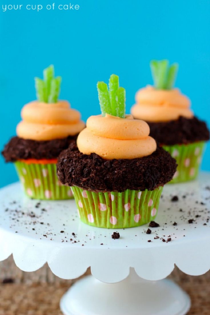 Easter Carrot Garden Cupcakes