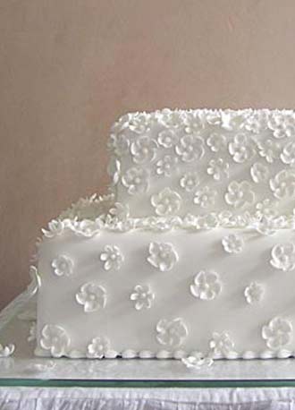 Elegant Two Tier Square Wedding Cake