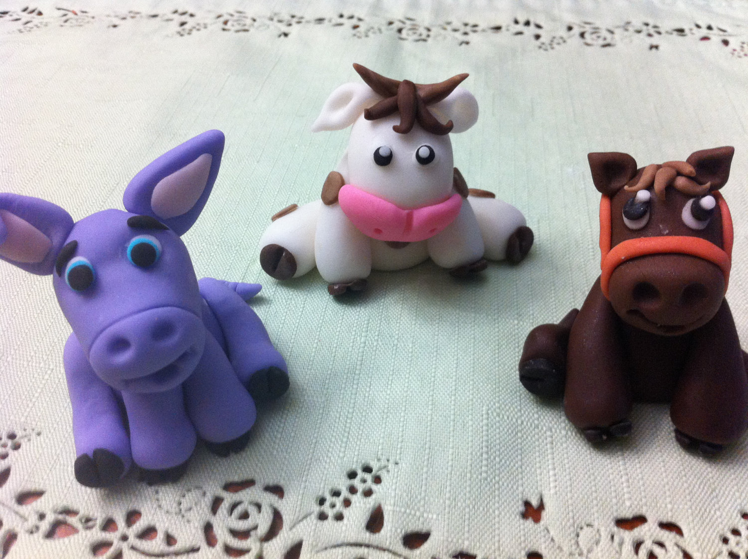 Farm Animal Fondant Cake Topper