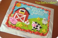 Farm Birthday Sheet Cake Farm Birthday Sheet Cake