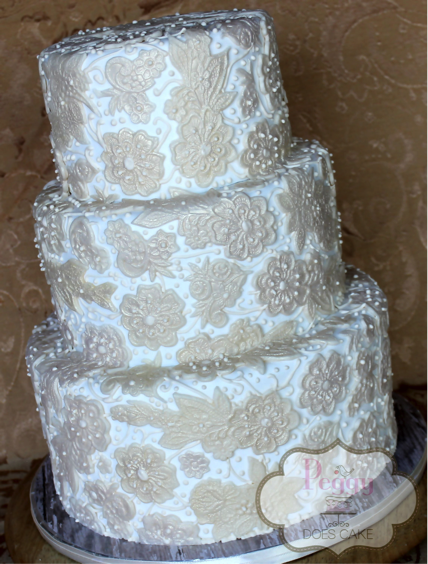 Fondant Lace Molds Wedding Cake