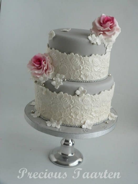 Grey & White Wedding Cake