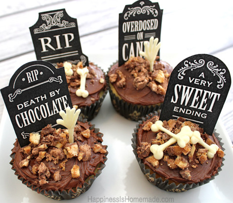 Halloween Tombstone Cupcakes