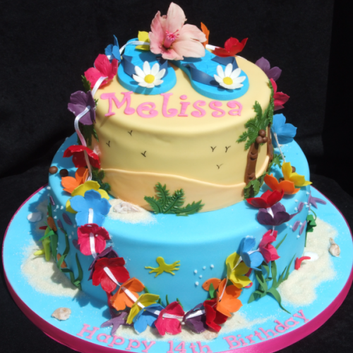 Hawaiian Themed Birthday Cake Hawaiian Themed Birthday Cake