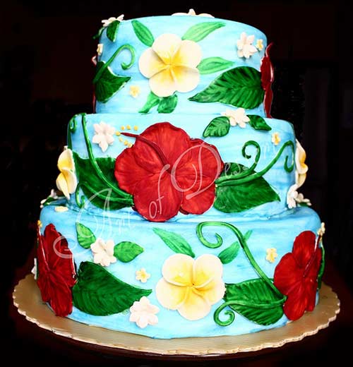 Hawaiian Wedding Cake Design Hawaiian Wedding Cake Design