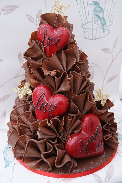 Heart Chocolate Wedding Cake