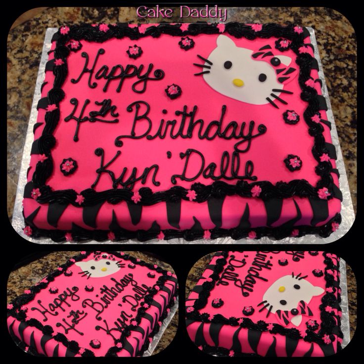 Hello Kitty Zebra Sheet Cake