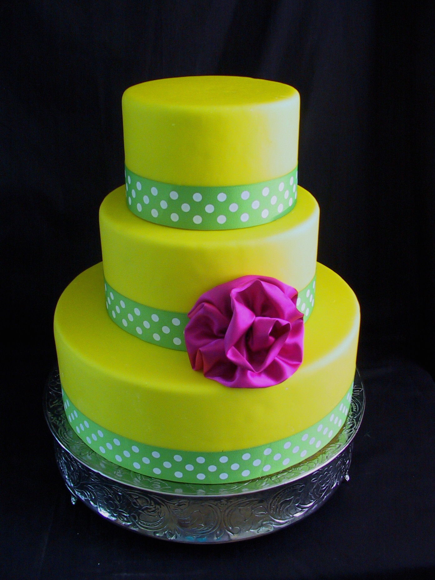 Hot Pink & Lime Green Wedding Cake