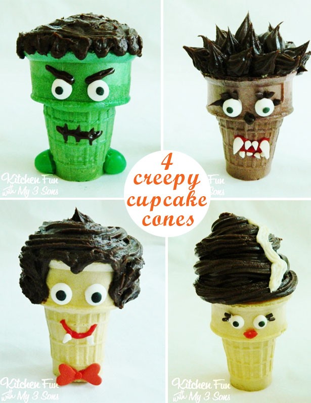 Ice Cream Cone Cupcakes Halloween Monster