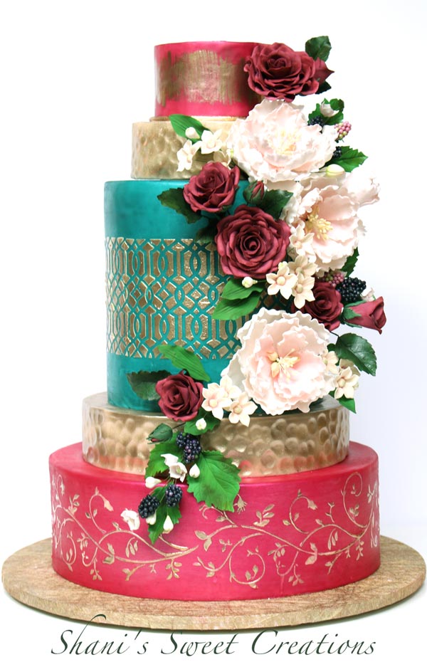 Jewel Tone Wedding Cake