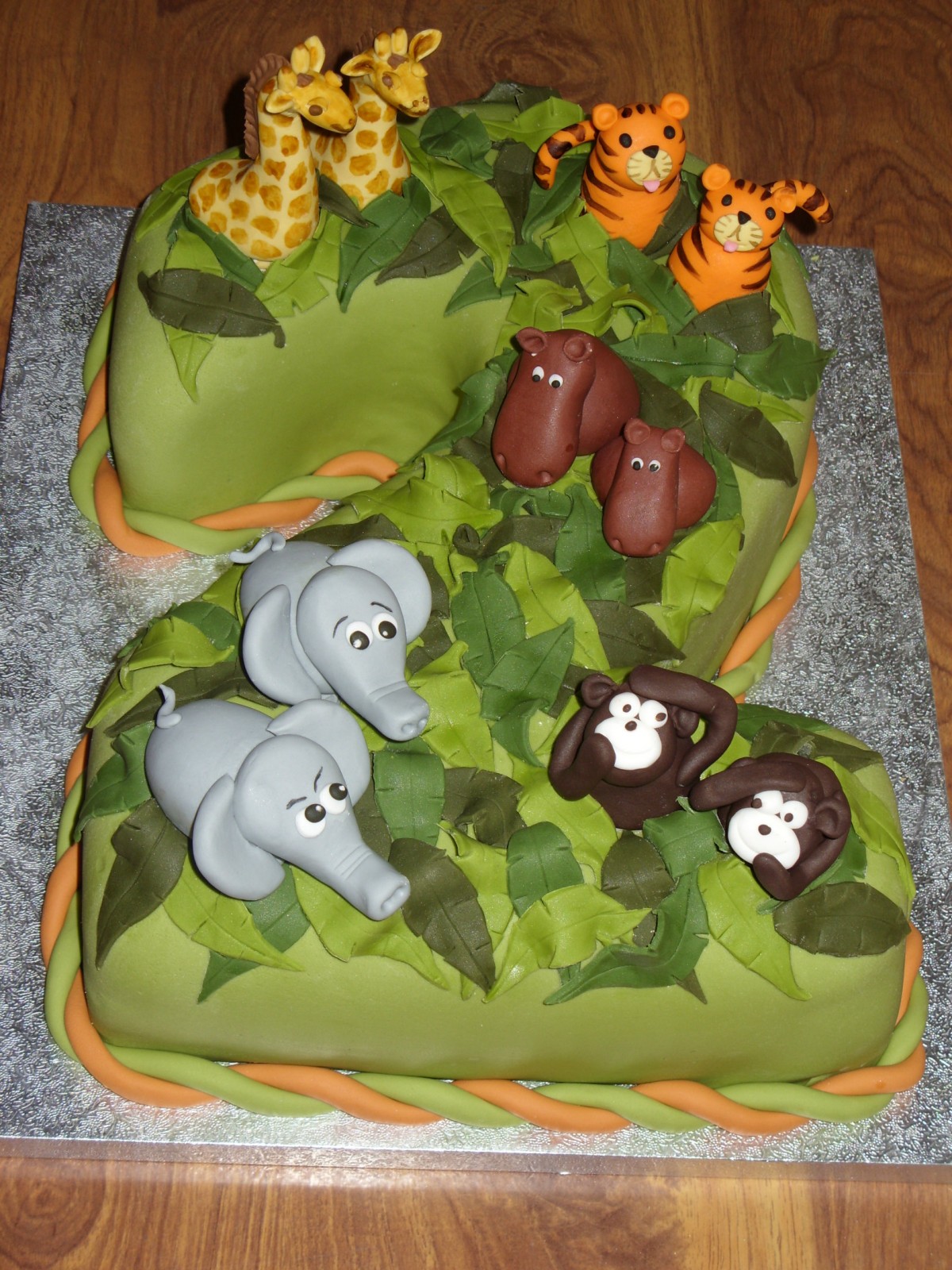 Jungle Animal Birthday Cake Jungle Animal Birthday Cake