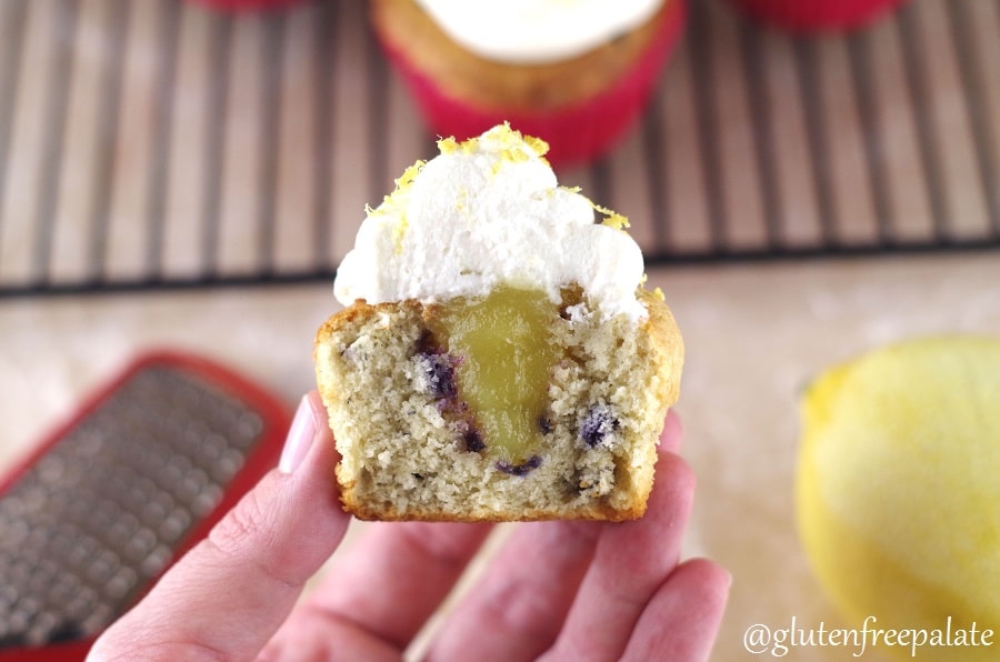 Lemon Curd Blueberry Cupcakes