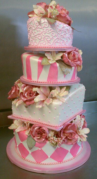 Light Pink Quinceanera Cakes
