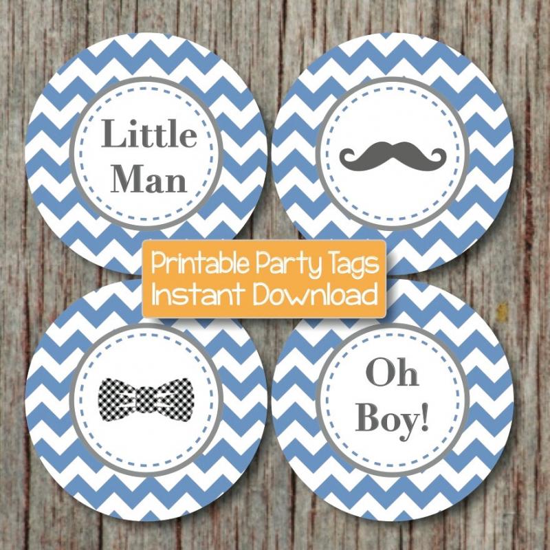 Little Man Mustache Baby Shower Bow Ties