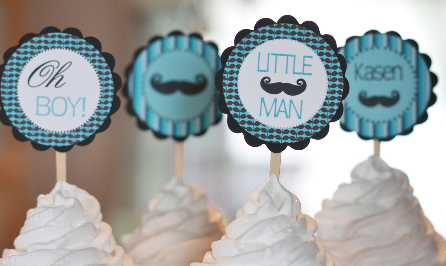 Little Man Mustache Theme Baby Shower Cake